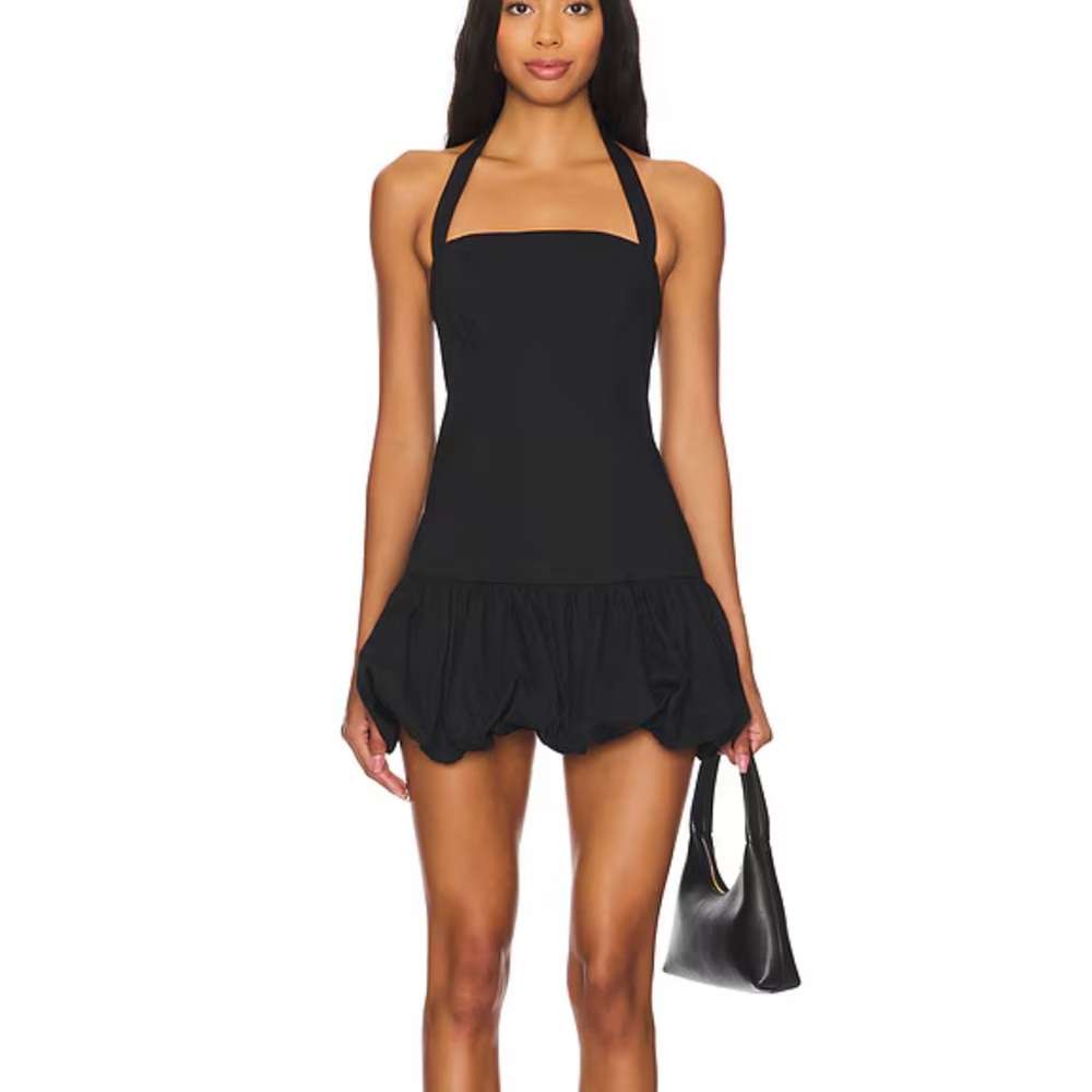 Lioness Black Smocked Mini Sundress